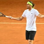Zverev se queja durante su partido ante Musetti