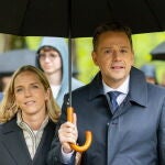 El candidato presidencial de Plataforma Cívica, Rafal Trzaskowskis, hace campaña en Goleniow