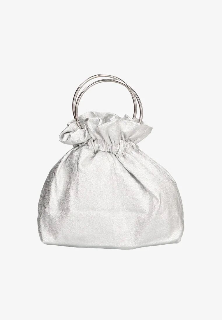 Bolso de mano metalizado.