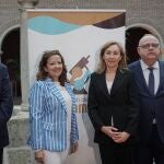 Los consejeros de Sanidad de Castilla y León, Madrid, La Rioja y La Mancha; Alejandro Vázquez, Fátima Matute, María Martín y Jesús Fernández, respectivamente, antes de participar en la jornada
