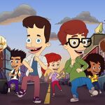  Nick, Andrew, Jessi, Missy y Jay, protagonistas de 'Big Mouth', caminando por la calle junto a sus monstruos hormonales