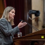 La consellera de Derechos Sociales e Inclusión de la Generalitat, Mònica Martínez Bravo, en una intervención en el Parlament