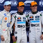 Leclerc, Lando Norris y Oscar Piastri 