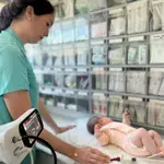 Enfermera del Materno-Infantil Quironsalud realiza un cribado cardiopatías