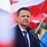 El candidato presidencial polaco Rafal Trzaskowskis hace campaña en Rybnik