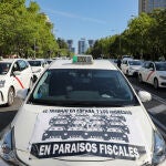 Marcha del taxi en Madrid en protesta por las 8.500 nuevas licencias de VTC a Cabify