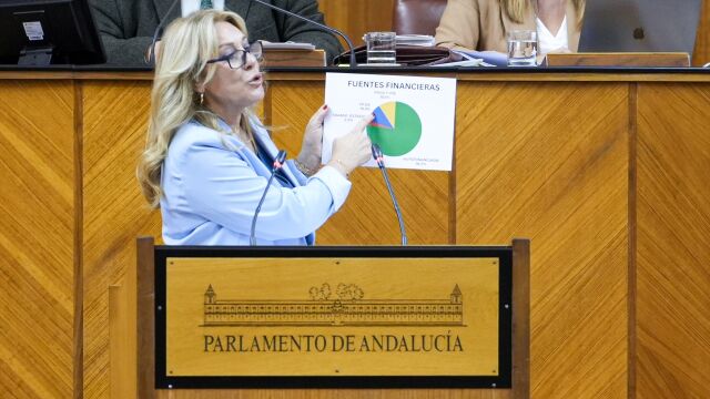 Carolina España debatiendo sobre el presupuesto de 2025 en la Cámara andaluza Carolina España debatiendo sobre el presupuesto de 2025 en la Cámara andaluza