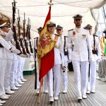 La Princesa Leonor de Borbón hizo el viernes de abanderada en la ceremonia de jura de bandera en Nueva York