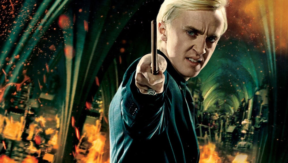 Tom Felton como Draco Malfoy, el eterno rival de Harry Potter en Hogwarts