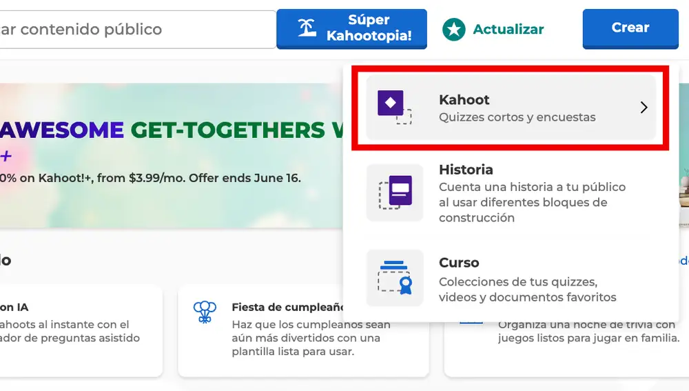 Crear Kahoot