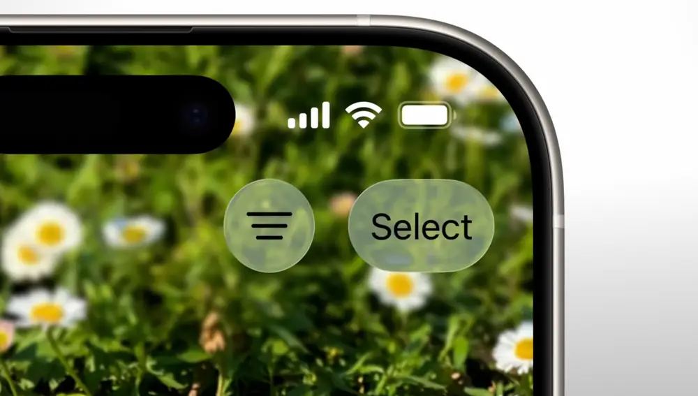 Efecto de translucencia en iOS 26