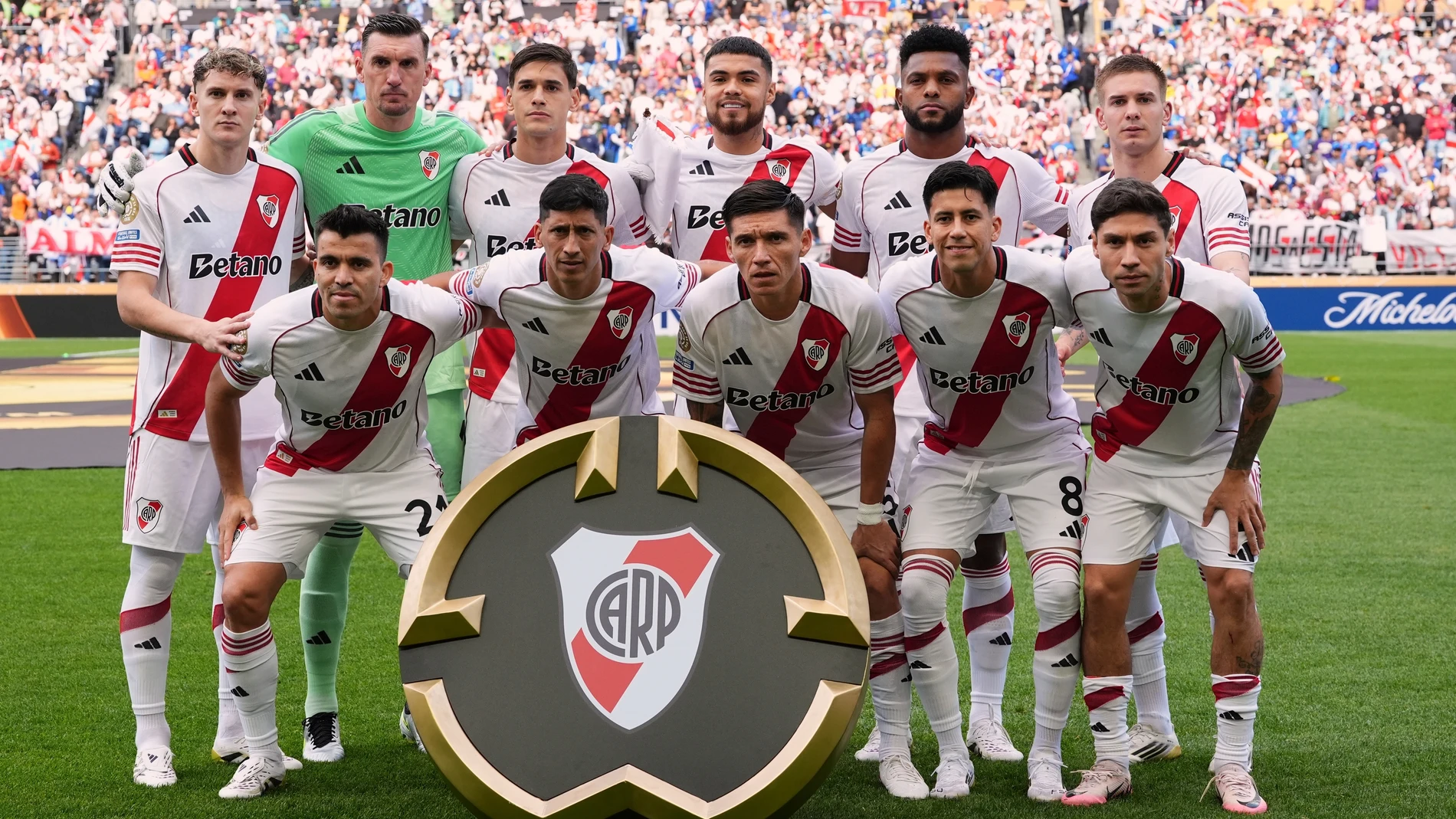 River Plate poses for a photo before the Club World Cup Group E soccer match between Inter Milan and River Plate in Seattle, Wednesday, June 25, 2025. (AP Photo/Lindsey Wasson)