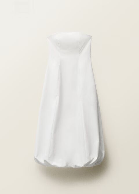 Vestido palabra de honor bajo abullonado.