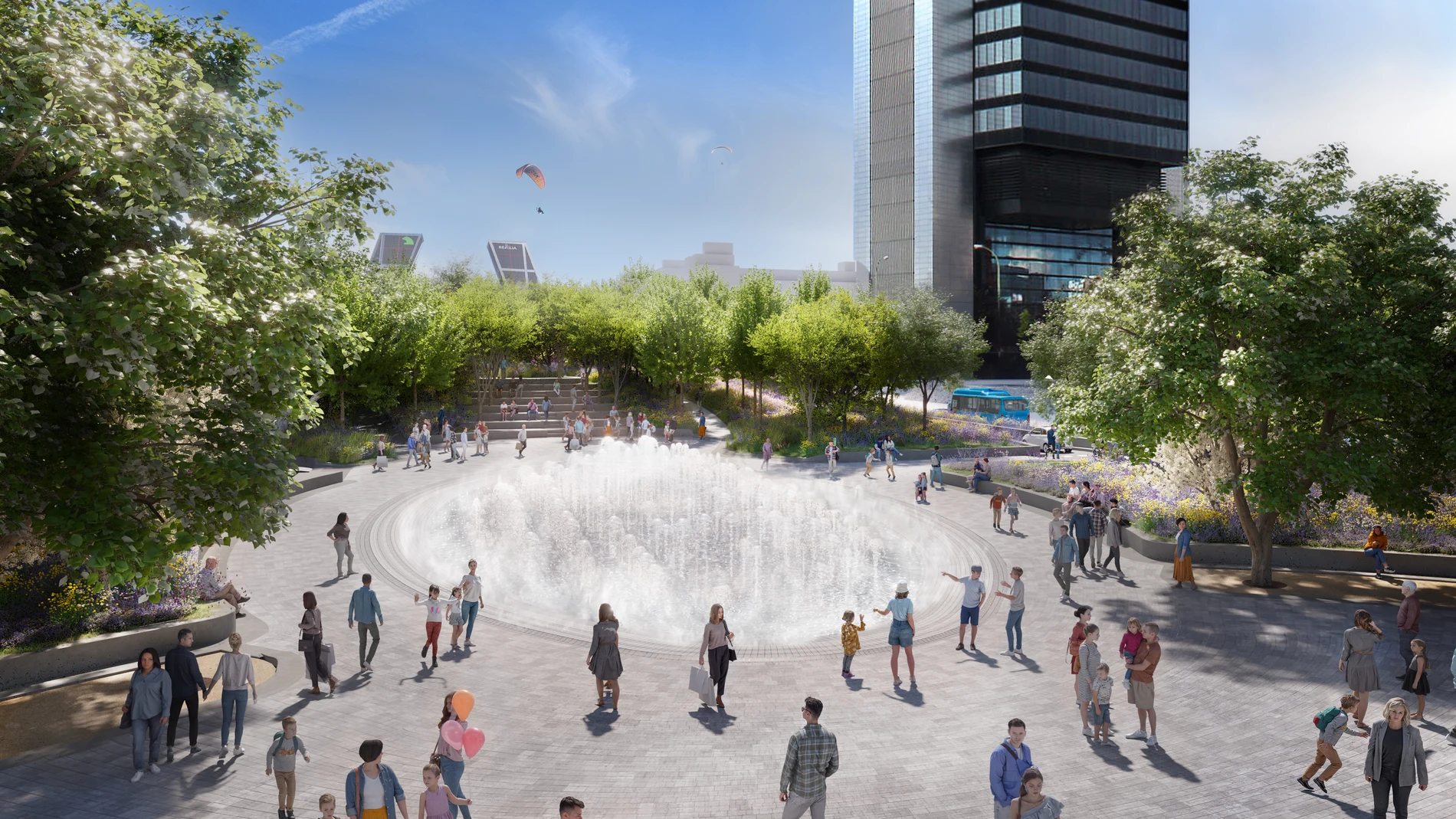 Recreación de la futura plaza del nuevo entorno