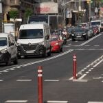 Carril bici en la Via Laietana de Barcelona.