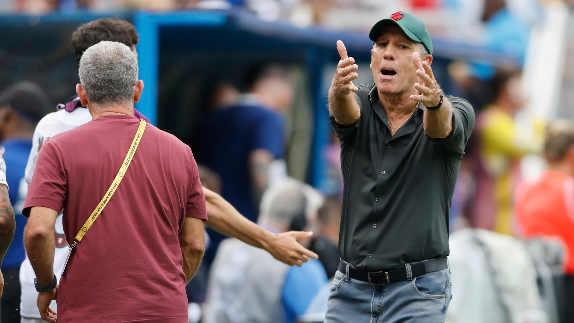 Fluminense manager Renato Gaucho reacts during the Club World Cup round of 16 soccer match between Inter Milan and Fluminense in Charlotte, N.C., Monday, June 30, 2025. (AP Photo/Nell Redmond)
