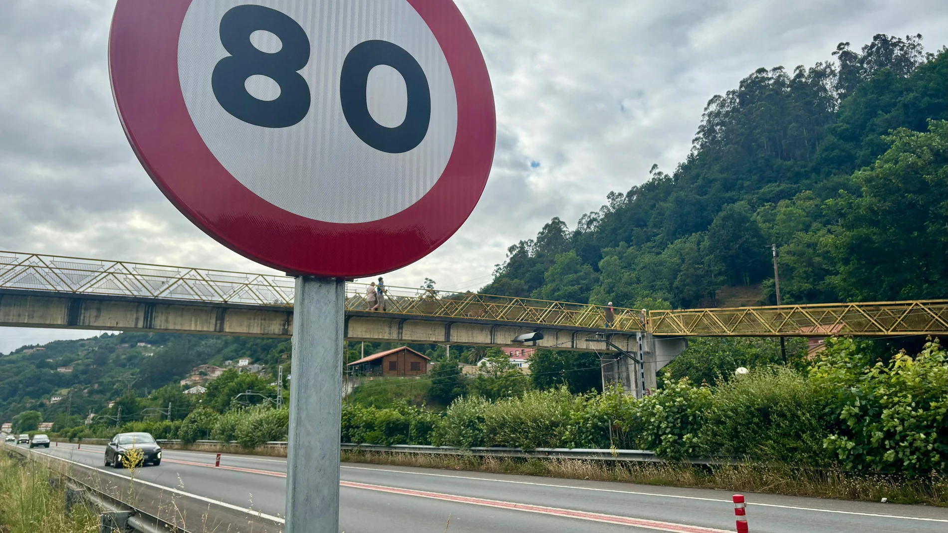 Corredor del Nalón. Carretera regional AS-117. Vía rápida que une Laviana y Langreo y que conecta con Oviedo y con Gijón a través de la Autovía Minera, con una línea continua de color rojo en la mediana entre Sama y El Entrego. EUROPA PRESS 23/06/2025