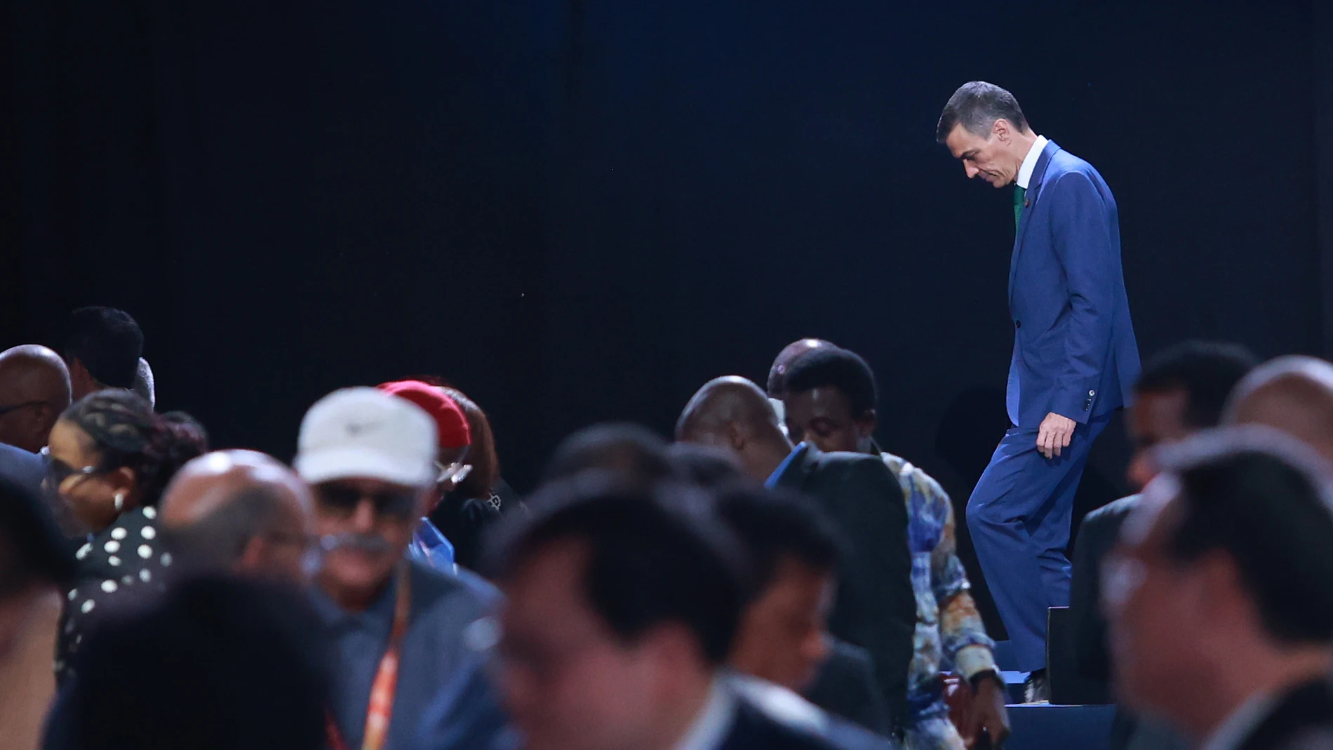 El presidente del Gobierno, Pedro Sánchez, durante la clausura de la IV Conferencia Internacional sobre la Financiación para el Desarrollo de la ONU. A 03 de julio de 2025, en Sevilla (Andalucía, España). Última jornada de la IV Conferencia Internacional sobre la Financiación para el Desarrollo de Naciones Unidas, que cuenta con la presencia de medio centenar de jefes de Estado y de Gobierno y líderes de organismos económicos y sociales para impulsar el multilateralismo. 03 JULIO 2025 Rocío...