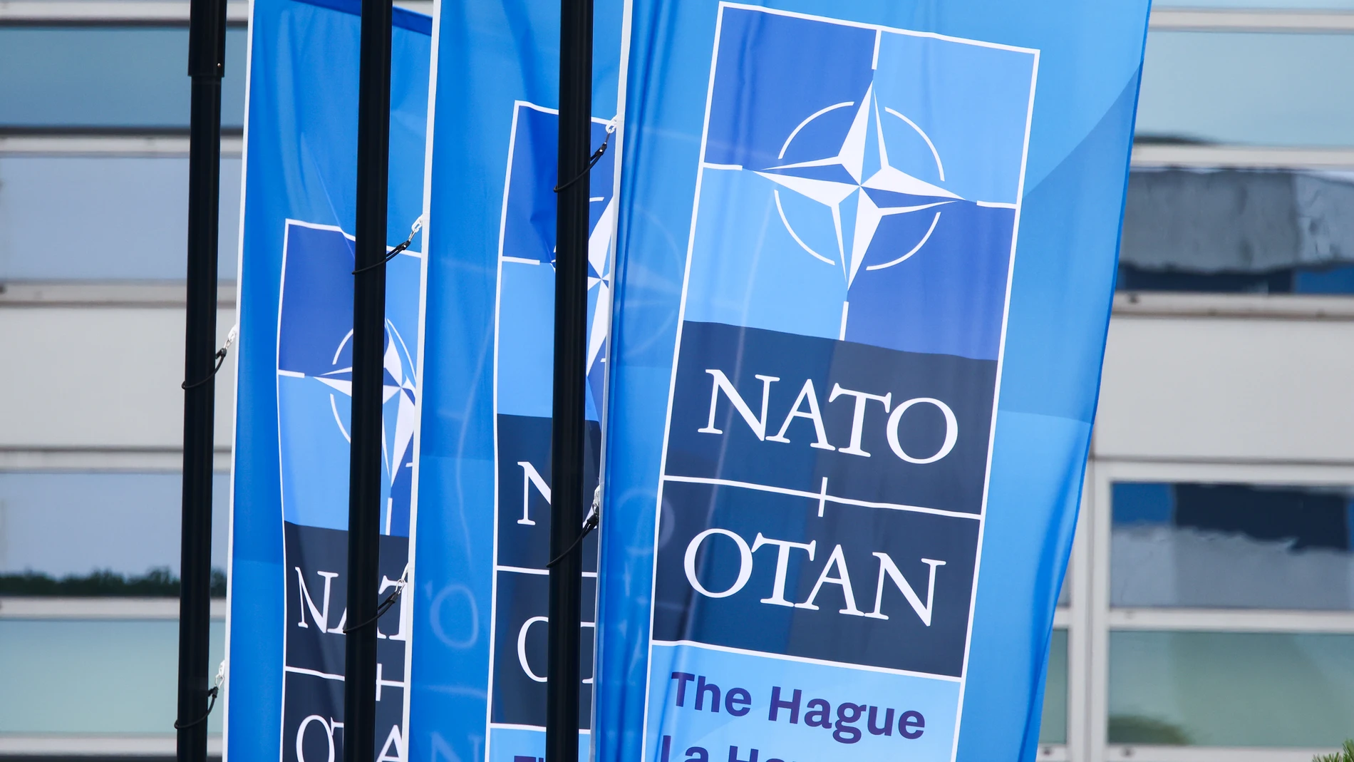 June 24, 2025, The Hague, Netherlands: NATO flags during the 76th NATO Summit in the World Forum in The Hague,Netherlands on June 24th, 2025. Europa Press/Contacto/Beata Zawrzel 24/06/2025 ONLY FOR USE IN SPAIN