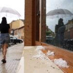 Tormenta acompañada de granizo en Medina de Rioseco