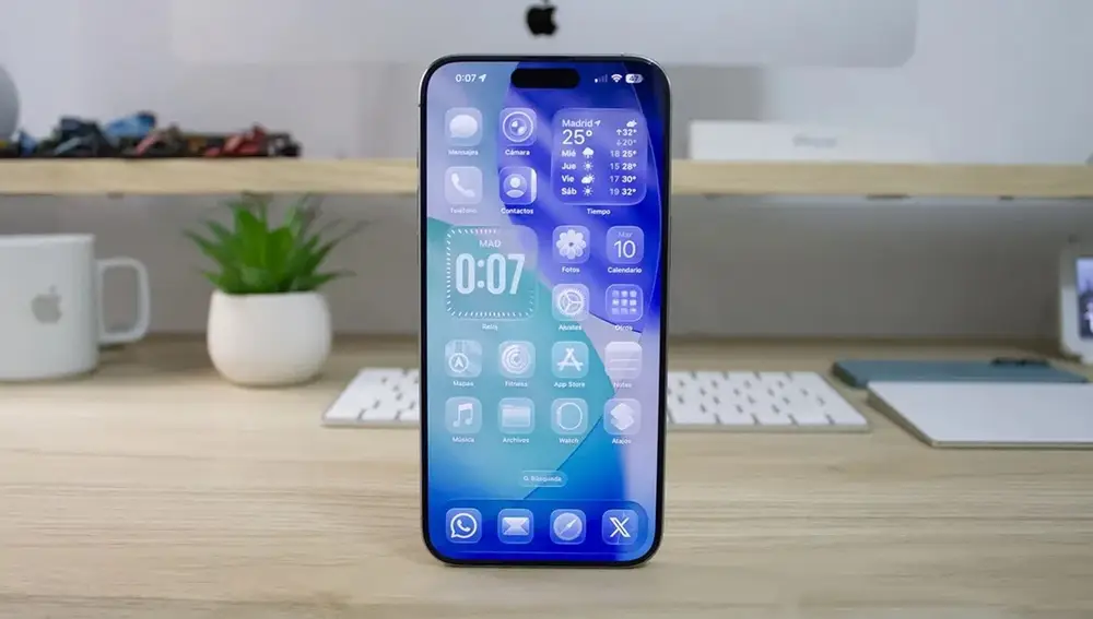 Pantalla de inicio en iOS 26