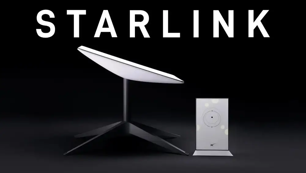 Imagen del router y la antena de Starlink
