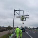 Obras en la entrada de Palencia