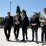 Los consejeros de Medio Ambiente, Vivienda y Ordenación del Territorio, Juan Carlos Suárez-Quiñones, y de Economía y Hacienda, Carlos Fernández Carriedo, mantienen una reunión con los presidentes y secretarios de la Cámara de Comercio e Industria de León, la Federación Leonesa de Empresarios y el Círculo Empresarial Leonés