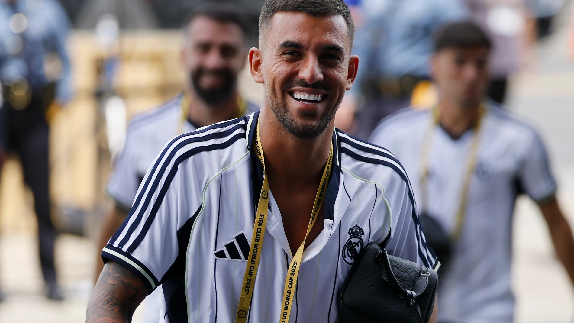 EAST RUTHERFORD (United States), 09/07/2025.- Dani Ceballos of Real Madrid arrives at the stadium with the team before the FIFA Club World Cup 2025 match between Paris Saint-German and Real Madrid in East Rutherford, New Jersey, USA, 09 July 2025. (Mundial de Fútbol) EFE/EPA/CJ GUNTHER
