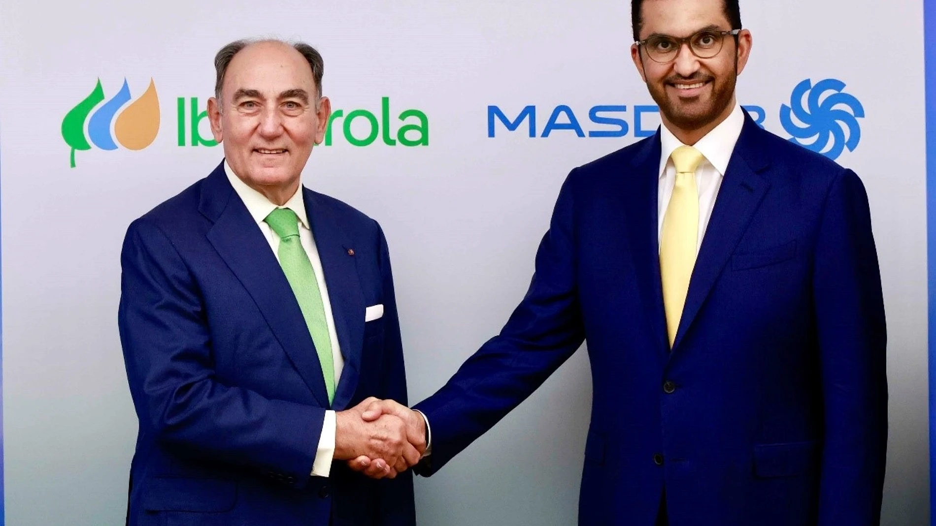Ignacio Galán, presidente de Iberdrola Y Dr. Sultan Al Jaber, ministro De Industria y Tecnología Avanzada de los EAU y presidente de Masdar REMITIDA / HANDOUT por IBERDROLA Fotografía remitida a medios de comunicación exclusivamente para ilustrar la noticia a la que hace referencia la imagen, y citando la procedencia de la imagen en la firma 10/07/2025