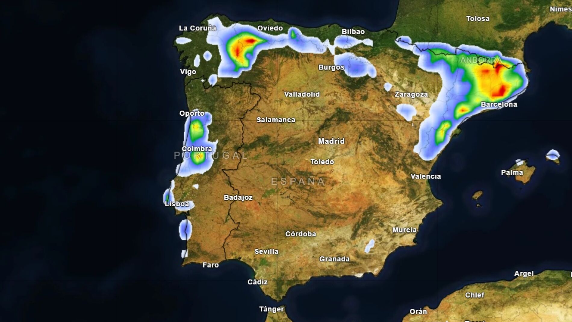 El aviso especial de la Aemet se mantiene para el viernes: precipitaciones  