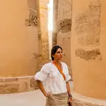 El look de Lourdes Montes en Egipto.