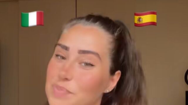 Simona durante su vídeo comparativo