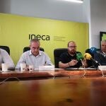 Un momento de la presentación hoy en rueda de prensa del informe de coyuntura económica de la provincia de Alicante del primer trimestre del año por parte de Ineca
