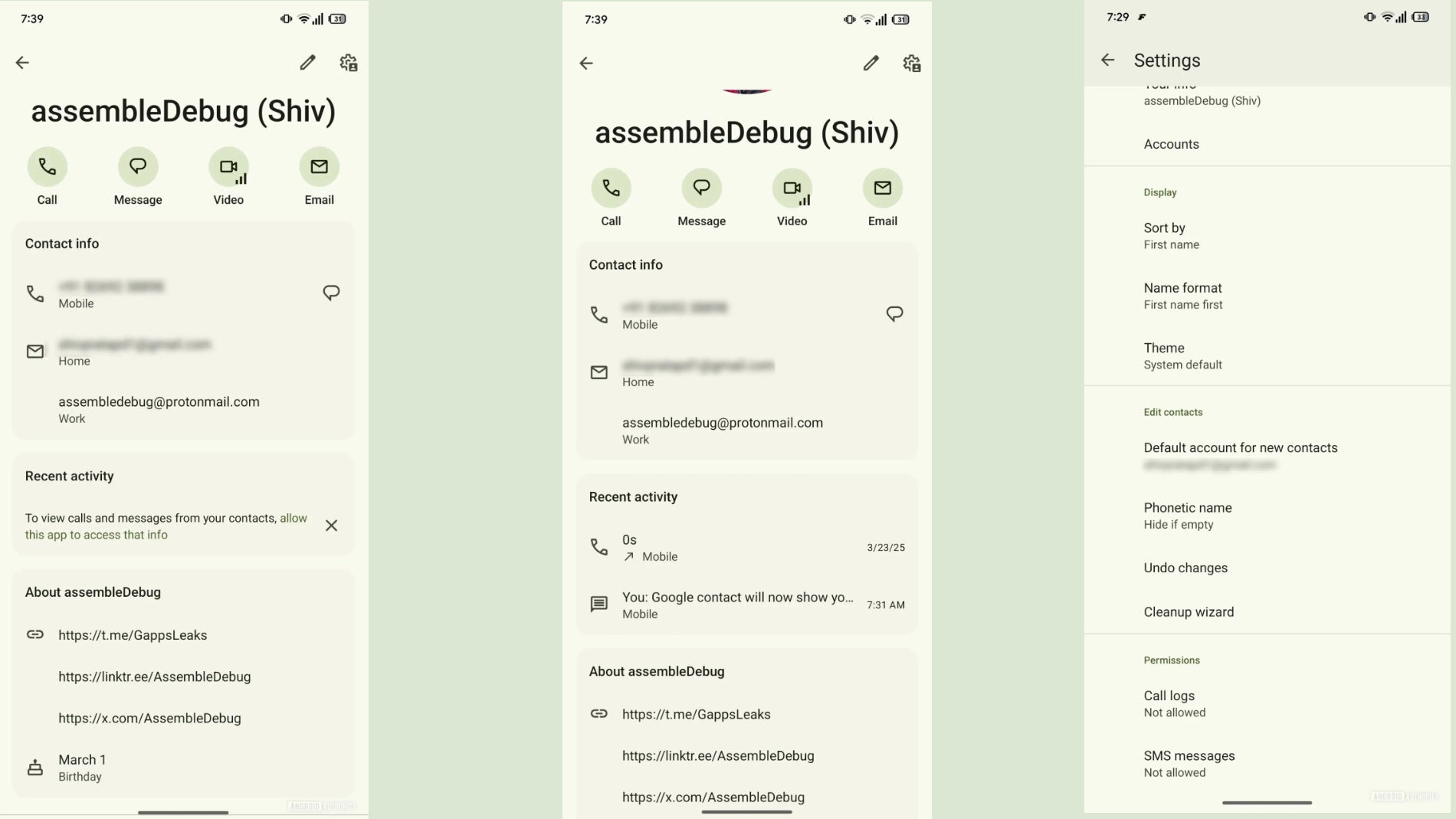 La nueva pestaña "Actividad reciente" de la app de Contactos de Google