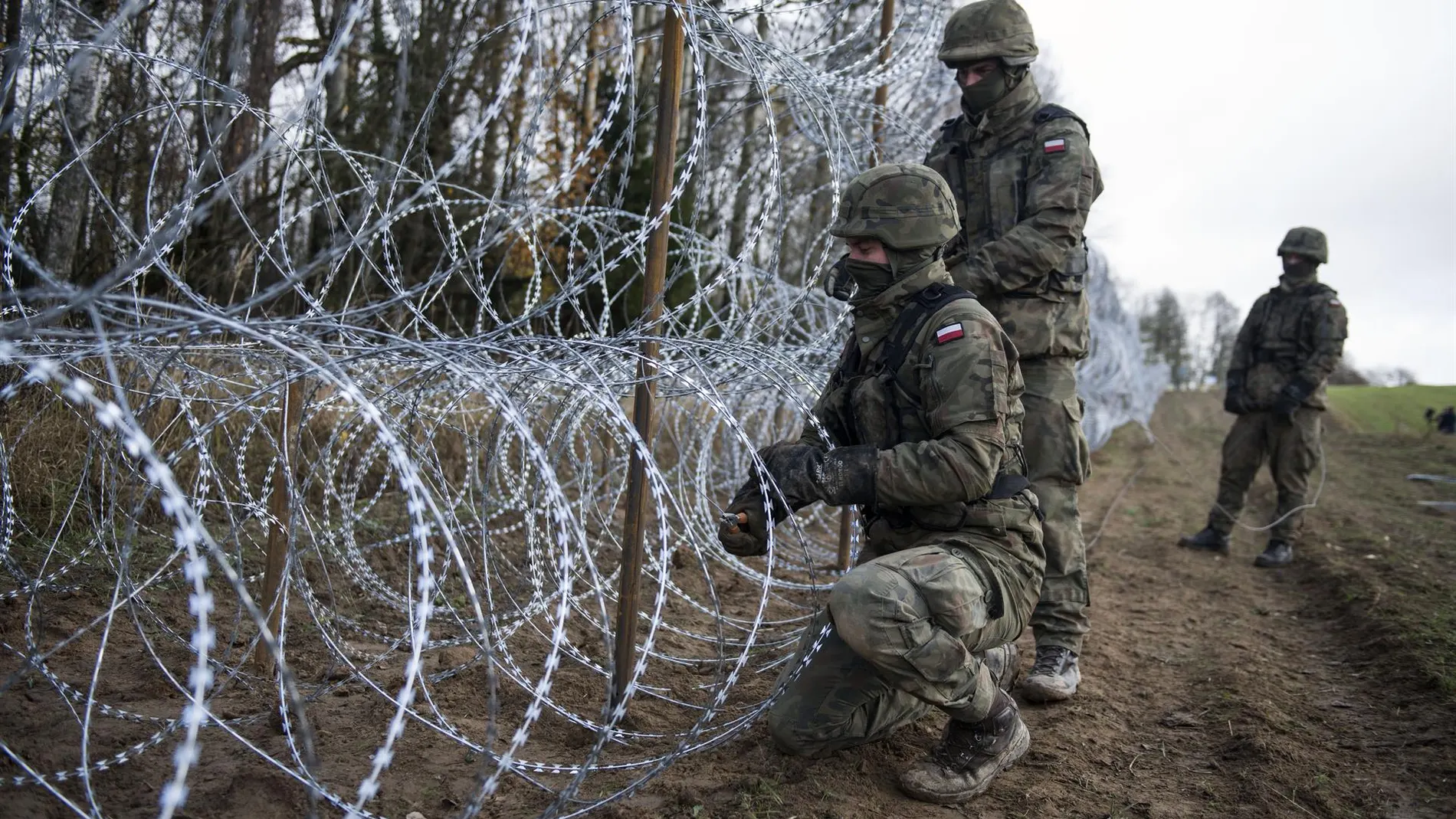 Soldados de Polonia durante maniobras militares
