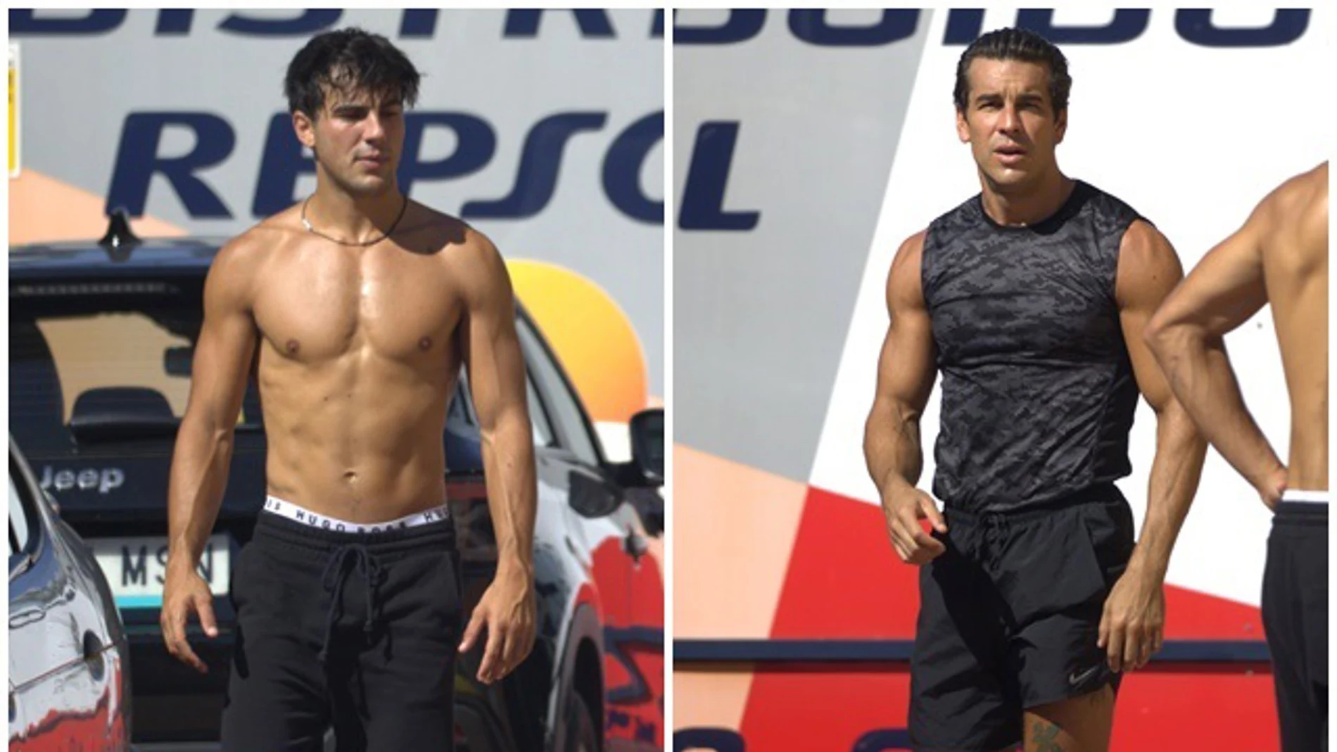 Óscar y Mario Casas presumen de cuerpos boxeando juntos en plena calle