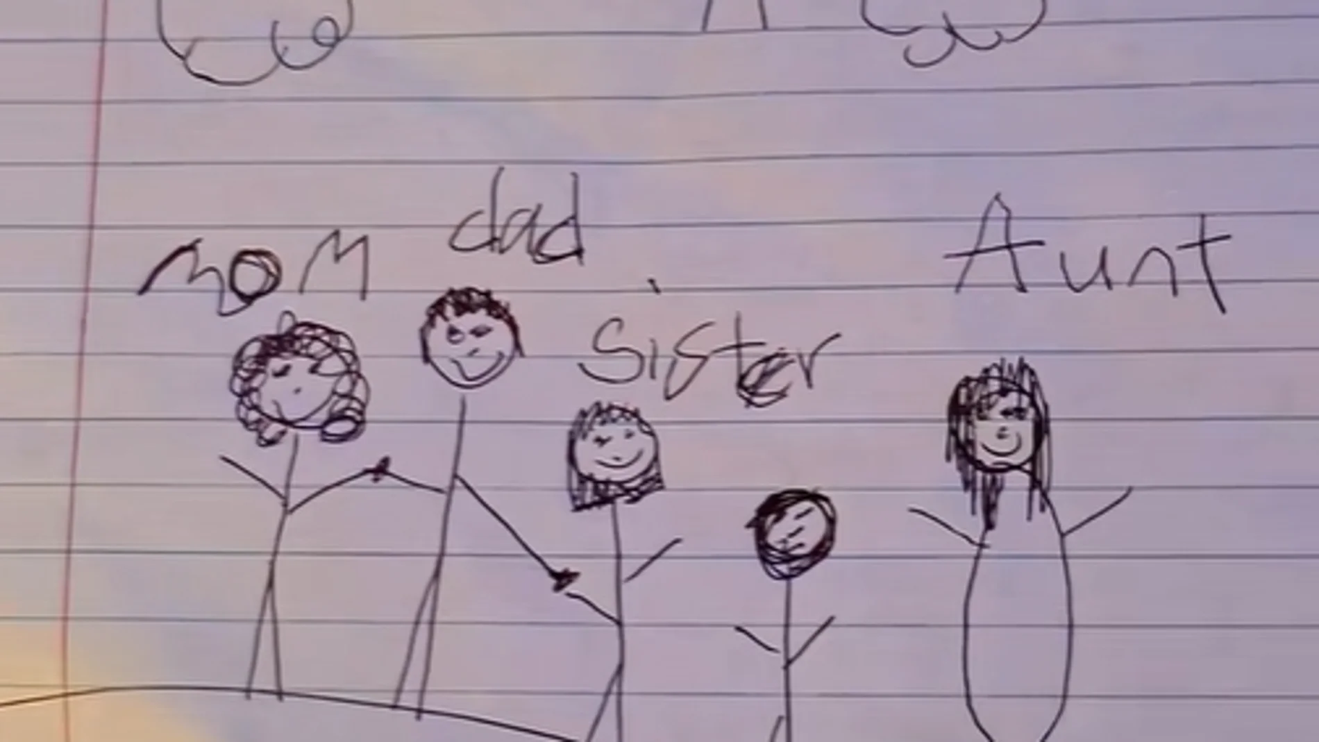 Un niño de 6 años hace un dibujo de su familia y su tía no puede evitar notar un detalle