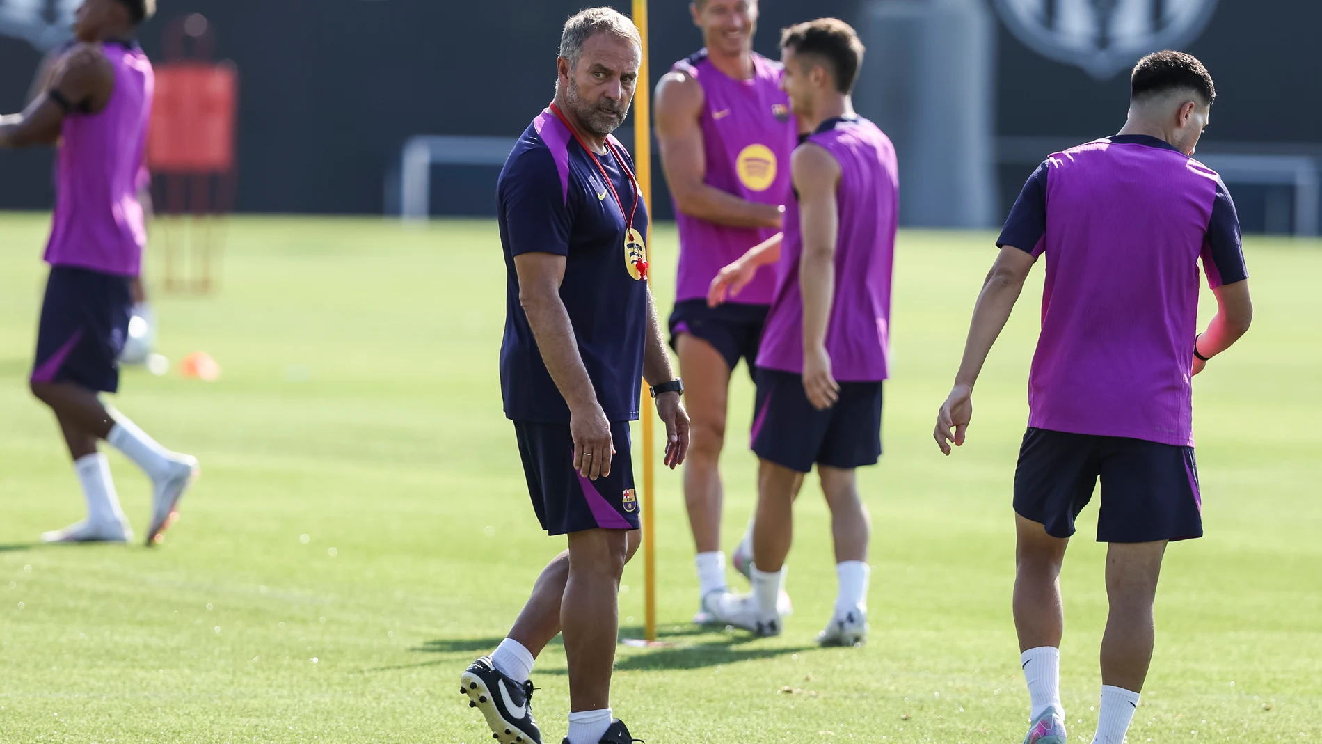 Hansi Flick, head coach during FC Barcelona preseason training day at the Ciudad Esportiva Joan Gamper on July 17, 2025 in Sant Joan Despi, Barcelona, Spain. AFP7 17/07/2025 ONLY FOR USE IN SPAIN