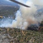Imagen de la reactivación del incendio de Navaluenga (Ávila)