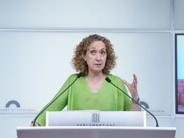 La portavoz de ERC en el Parlament, Ester Capella, en rueda de prensa este martes La portavoz de ERC en el Parlament, Ester Capella, en rueda de prensa este martes DAVID ZORRAKINO - EUROPA PRESS 22/07/2025