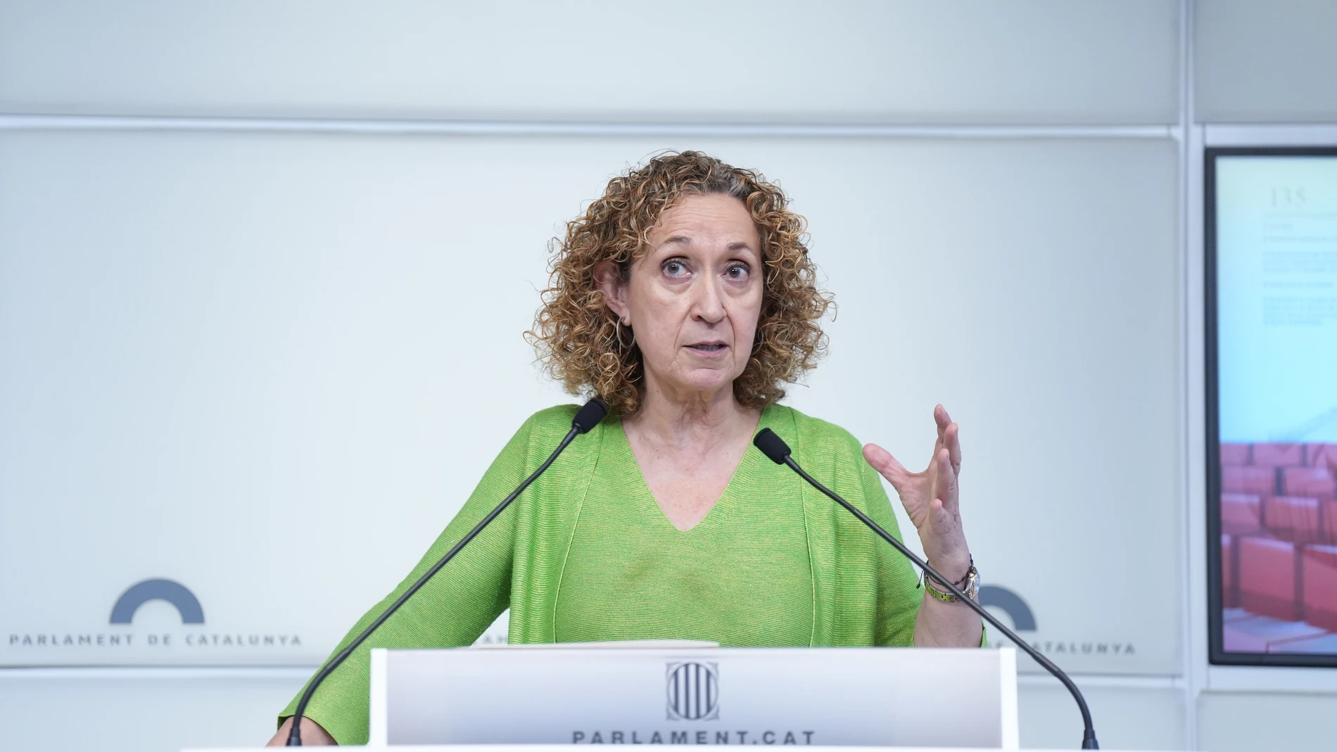 La portavoz de ERC en el Parlament, Ester Capella, en rueda de prensa este martes DAVID ZORRAKINO - EUROPA PRESS 22/07/2025