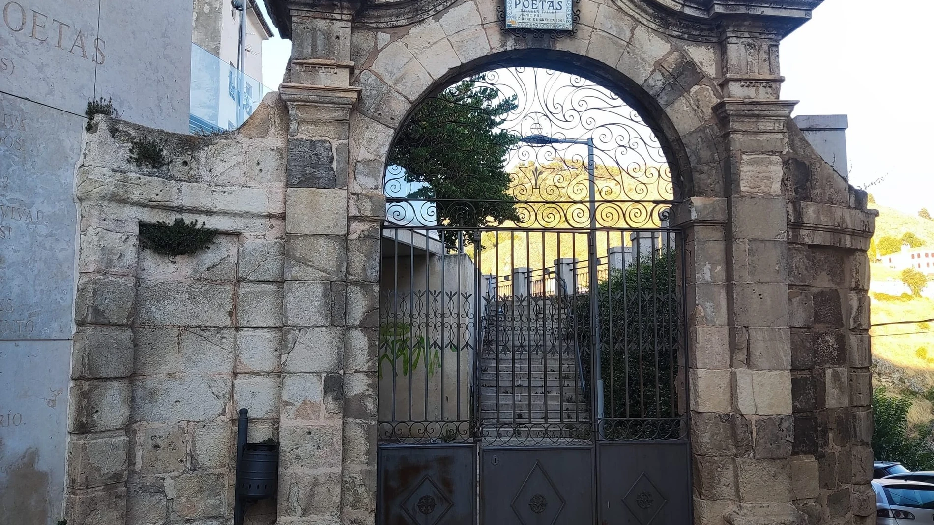 Jardín de los Poetas en Cuenca REMITIDA / HANDOUT por CUENCA EN MARCHA Fotografía remitida a medios de comunicación exclusivamente para ilustrar la noticia a la que hace referencia la imagen, y citando la procedencia de la imagen en la firma 23/07/2025
