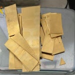 El material encontrado en los zapatos de los viajeros