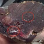 Carne de caza con restos de plomo