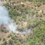 Imágenes del incendio en el paraje Miriana, en Alhama de Murcia 