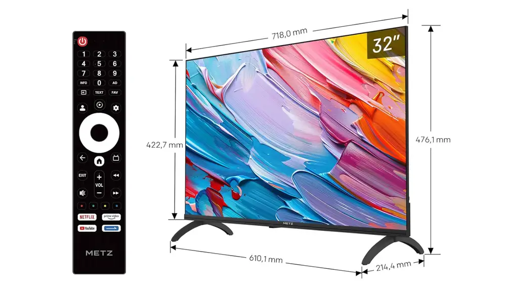 Dimensiones del Metz 32MQF7000Z