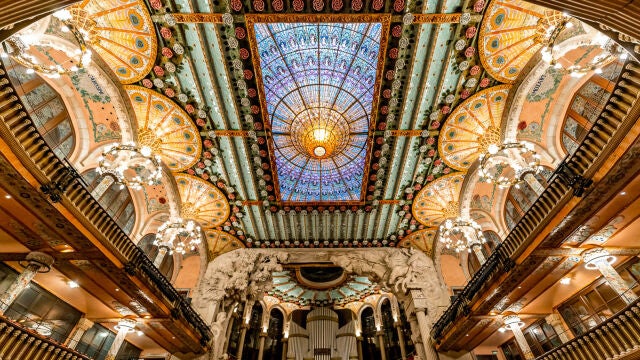 Interior del Palau de la Música Catalana en Barcelona