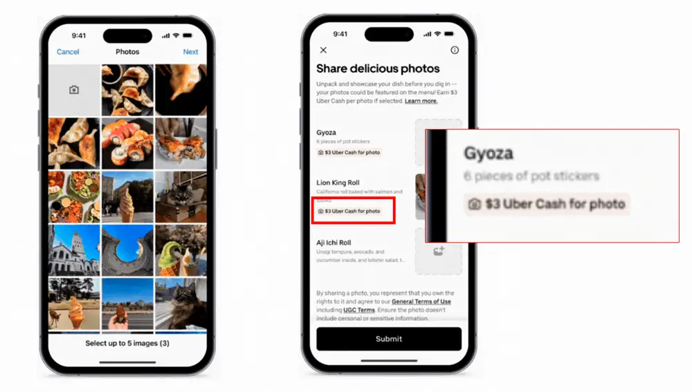 La app te indicará la recompensa de cada foto