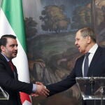 El ministro de exteriores sirio Asaad al-Shibani durante su visita a Moscú